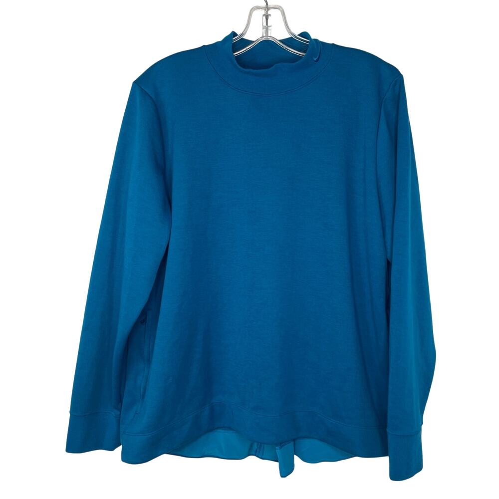 Nike Dry Golf Pullover Sweatshirt Teal Blue, Size XL, UPF 40+, full zip detail